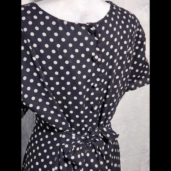 (29) Talbots Maxi Polk-a-dot dress, Sz 12 - Picture 2 of 3